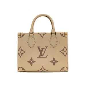 Louis Vuitton On the Go bag Creme Bois de Rose leather two tone LV handbag